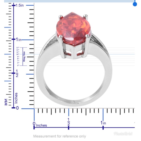 Simulated Orange Diamond Ring in Stainless Steel - Picture 4 of 4